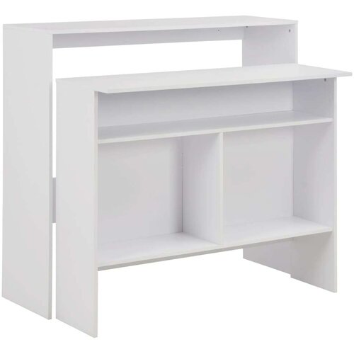 vidaXL Barska miza z 2 povr&scaron;inama 130x40x120 cm bela Cene