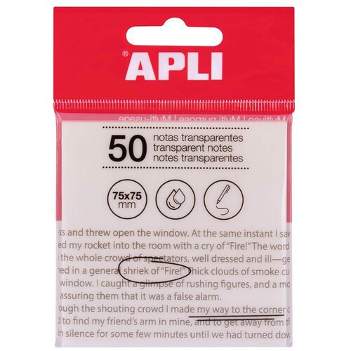 Apli Samolepilni indeks lističi, plastični 50 kos, prozorni, (21221277) Cene