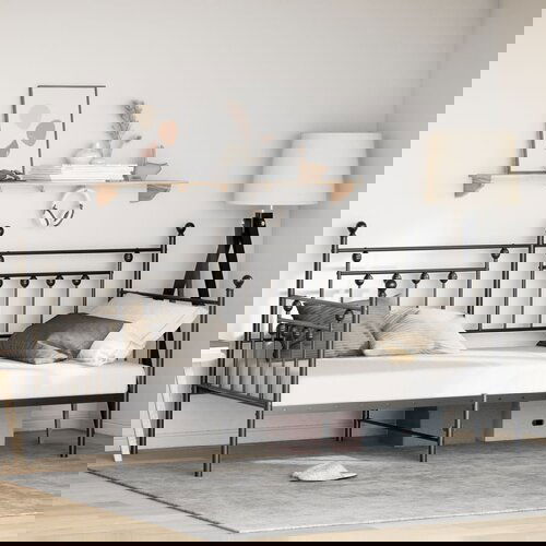 vidaXL Postelje in posteljni okviri Črna Kovina 90 x 200 cm Trajni Cene