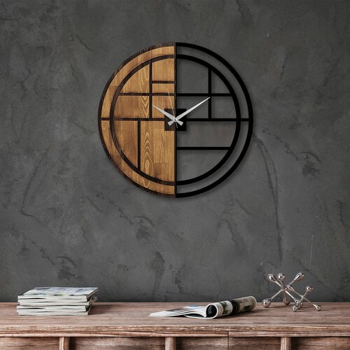 wall walnutblack decorative wooden wall clock Slike
