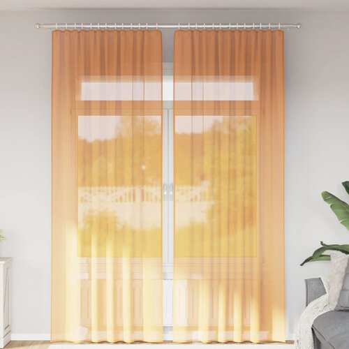 vidaXL Voile zavese z zanke 2 kosa oranžna 140x260 cm Cene