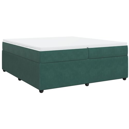 VidaXL Box spring postelja z vzmetnico temno zelena 200x200 cm žamet, (21305656) Slike