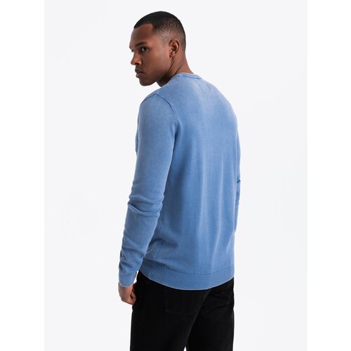 Ombre Men's wash sweater with v-neck - blue Cijene