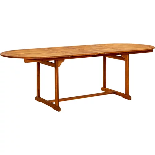 vidaXL Vrtna jedilna miza (160-240)x100x75 cm trden akacijev les