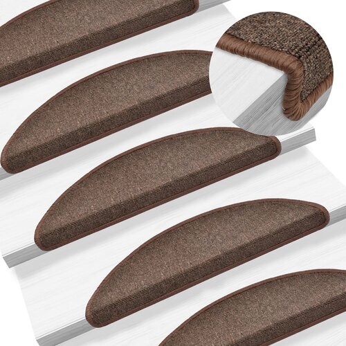  Prostirke za stepenice 15 kom 56x17x3 cm boje kave, poluokrugle Cene