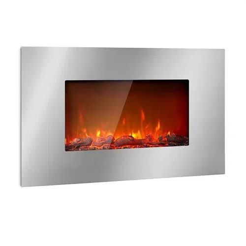 Klarstein Lausanne Luxe, električni kamin, 2000W, 2 postavke temperature, 90 cm, nehrđajući čelik