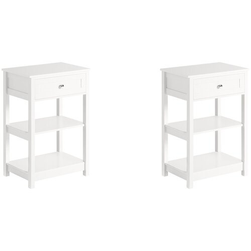 SoBuy Nočna omarica s predalom Bela 45x30x68cm FBT46-WX2, (5000485460) Slike