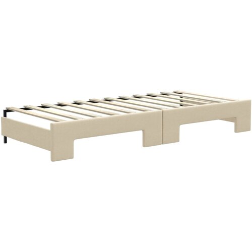 Dnevni krevet na razvlačenje s ladicama krem 80x200 cm tkanina Slike