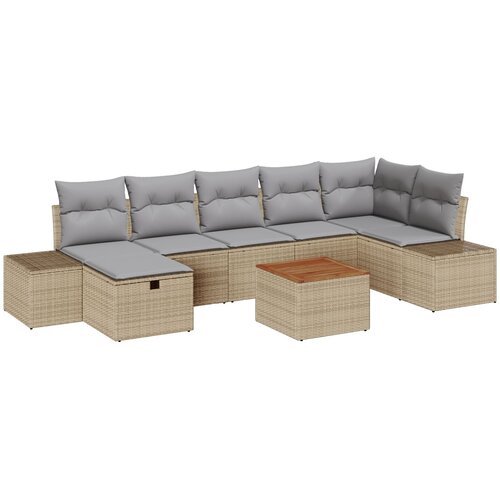 vidaXL set vrtnih sofa 8 komada svijetlo siva, smeđa Cene