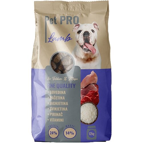 Pet Pro LAMB Kompletna suva hrana za odrasle pse sa jagnjetinom, govedinom, svinjetinom i pirinčem 12kg Cene