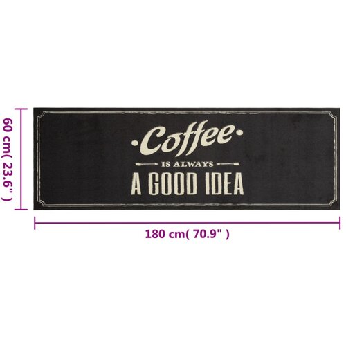  Kuhinjski tepih perivi s natpisom Coffee 60 x 180 cm bar&amp;scaron;unasti Slike
