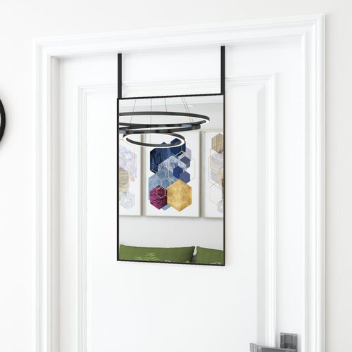  Ogledalo za vrata crno 40 x 60 cm od stakla i aluminija Cene