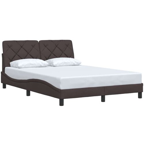  Okvir kreveta bez madraca tamnosmeđi 120 x 200 cm od tkanine Slike