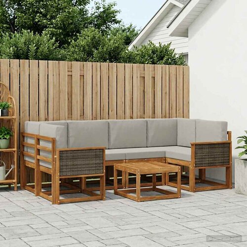  Set vanjskih sofa 5 kom. Prirodna i svjetlosiva Cijene