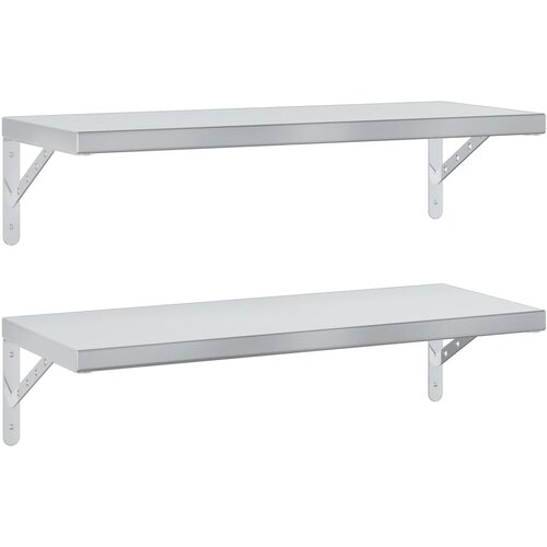 vidaXL Stenske police 2 kosa 75x30 cm srebrna nerjaveče jeklo, (21325976) Cene