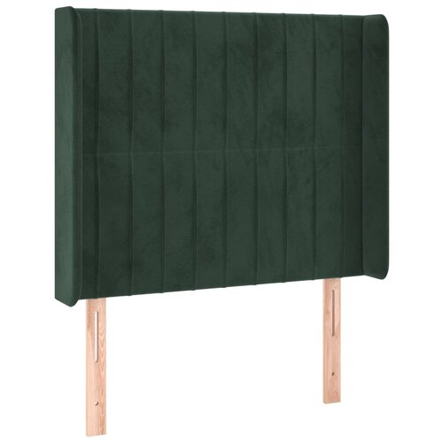 Maison Chic posteljno vzglavje - vzglavna omarica - nočna omarica z ušesi temno zeleno 93x16x118/128 cm žamet, (21709182) Cene