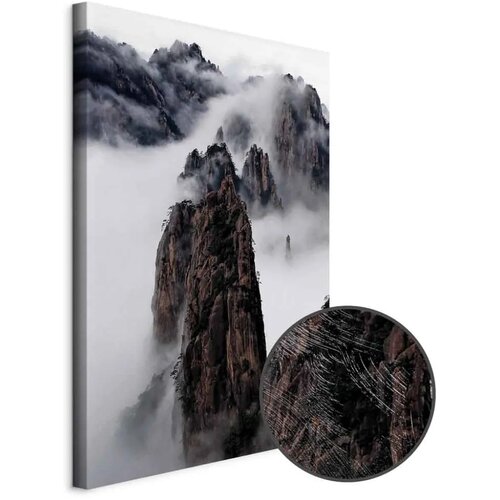  Slika - High Mountains in Mist (1-part) - Landscape of Clouds Amid Rocks 60x90 Premium Print Cene