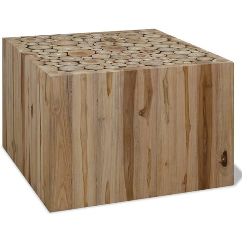 VidaXL Klubska mizica iz prave tikovine 50x50x35 cm, (20713841) Slike