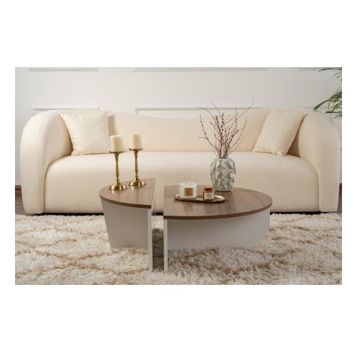 Hanah home stočić za dnevnu sobu orion - walnut, white walnutwhite coffee table Slike