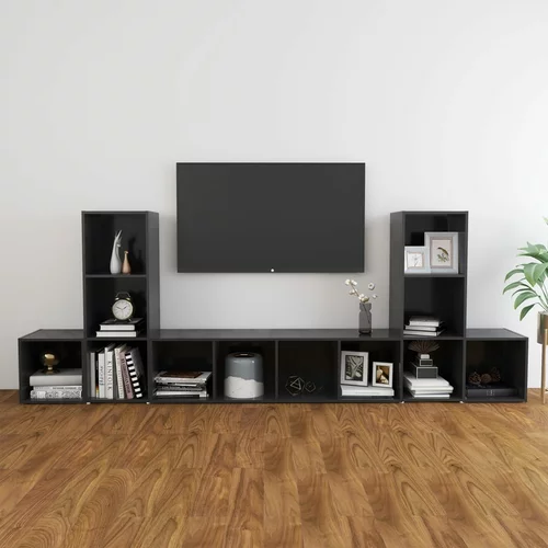 TV Komplet TV omaric 5-delni siva iverna plošča