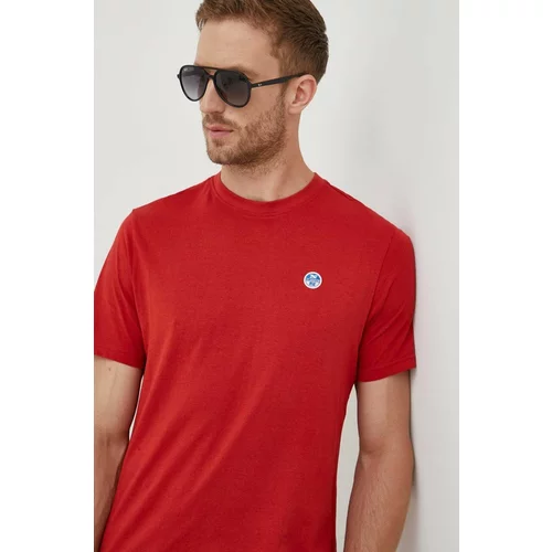North Sails Pamučna majica boja: crvena, bez uzorka