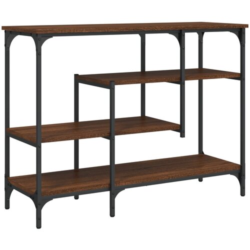 Maison Chic konzolna miza - miza ob steni s policami rjavi hrast 100x35x75 cm, (21786447) Cene