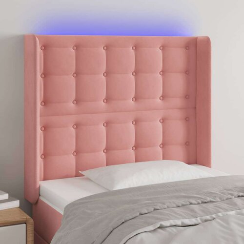  LED uzglavlje ružičasto 93x16x118/128 cm baršunasto Cijene