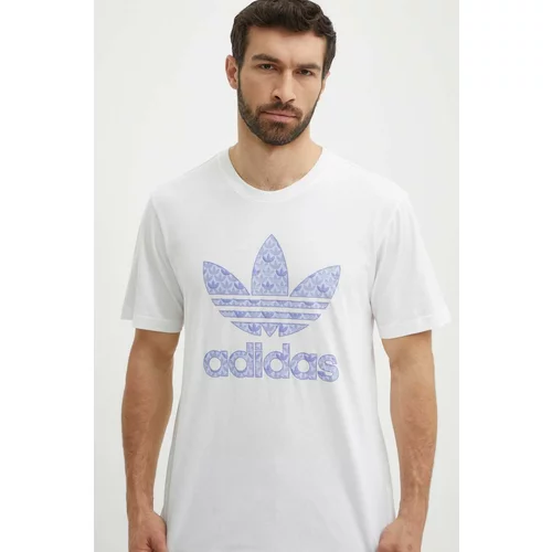 Adidas Bombažna kratka majica moška, bela barva, IS0205