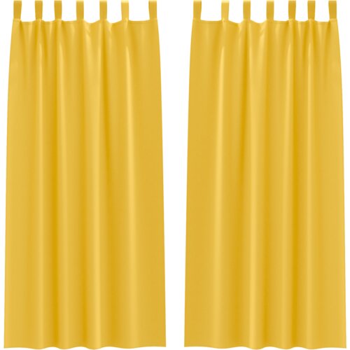  Zavjese 2 pcs žuta boja senfa 260 x 140 cm Poliester Slike