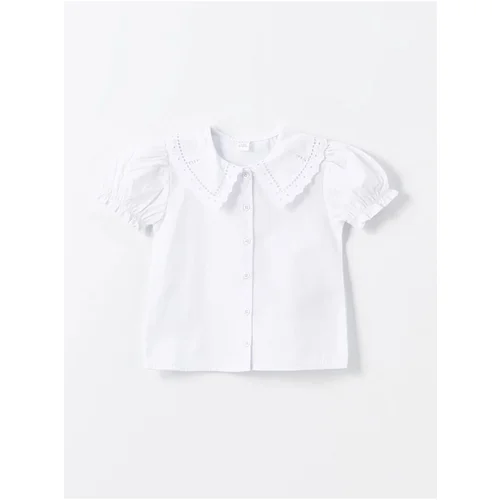 LC Waikiki LCW baby Bebe Collar Short Sleeve Embroidered Baby Girl Shirt