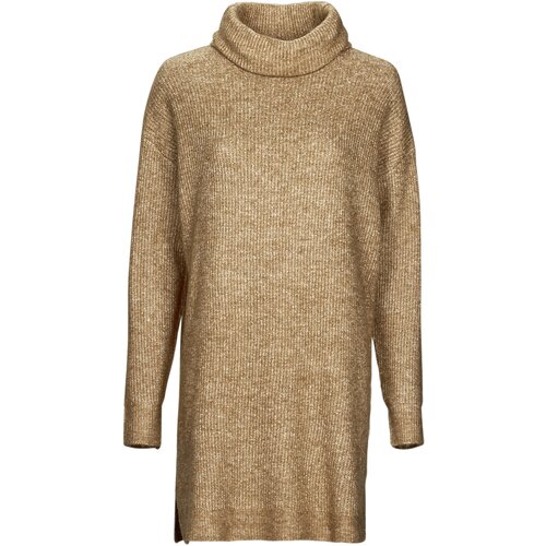 Vila VICILIA ROLLNECK L/S KNIT TUNIC/SU Bež Slike