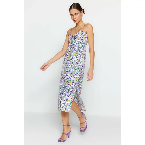 Trendyol Multicolored Midi Woven Dress With Window Detail