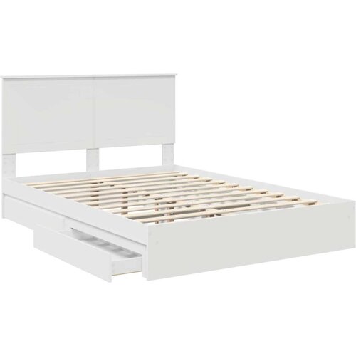  Krevet s od storage Bijelo 140 x 200 cm Konstruirano drvo Slike