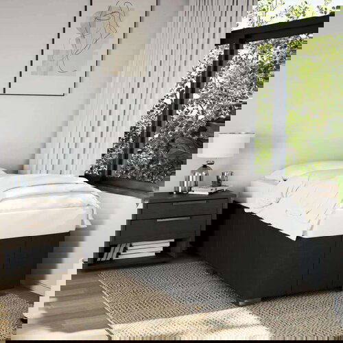 VidaXL Okvir za krevet crni 90x200 cm od tkanine Slike