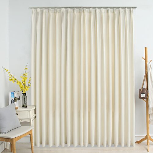 vidaXL Zatemnitvena zavesa z obešali žametna krem 290x245 cm, (20687162) Cene