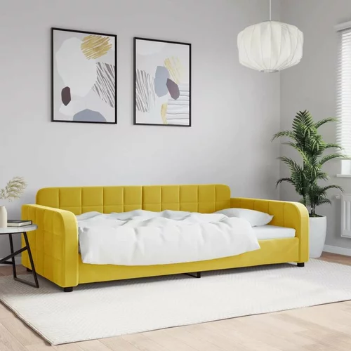  Raztegljiva postelja rumena 100x200 cm žamet