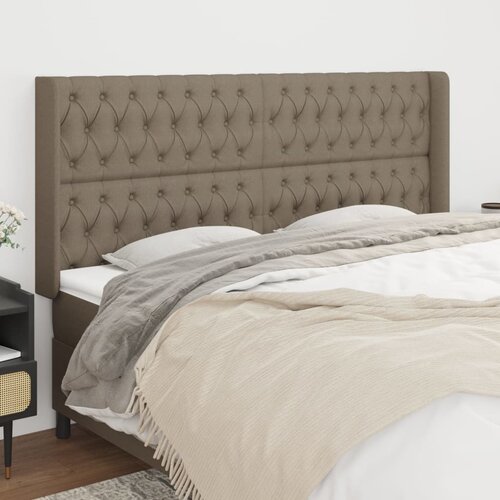 The Living Store vzglavje z u&amp;scaron;esi taupe 203x16x118/128 cm blago - vzglavje, (21438183) Slike