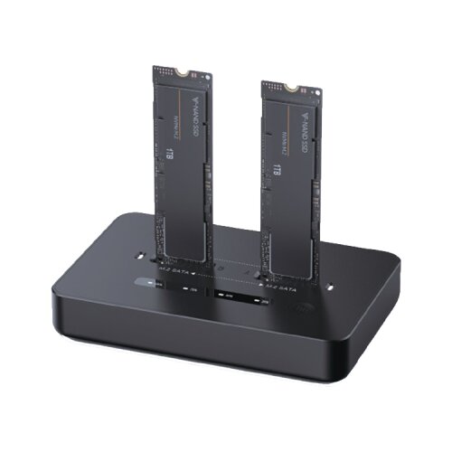 Gembird Postolje za dva M.2 SATA & NVME SSD drive docking station, black Type-C, DD2-U3M2 Cijene