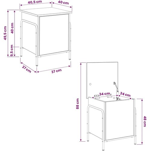  Kutija za spremanje Hrast sonoma 80 x 40 x 49 5 cm - Hrast sonoma 40 5 x 40 x 49 5 cm Slike