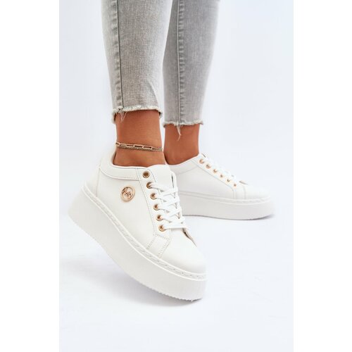 Kesi Women's low-top sneakers on a white Telirra platform Slike