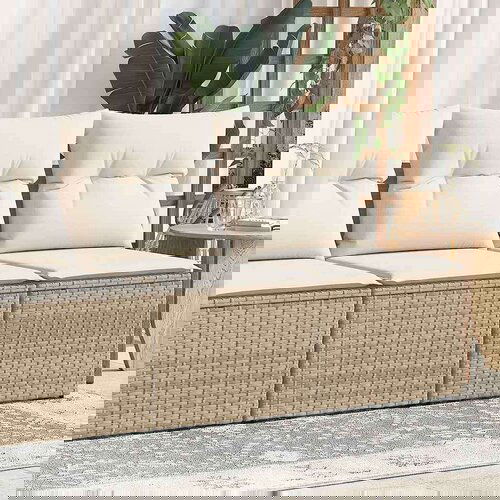 vidaXL 4-dijelni set vrtnih sofa s jastucima bež od poliratana bagrem Cene