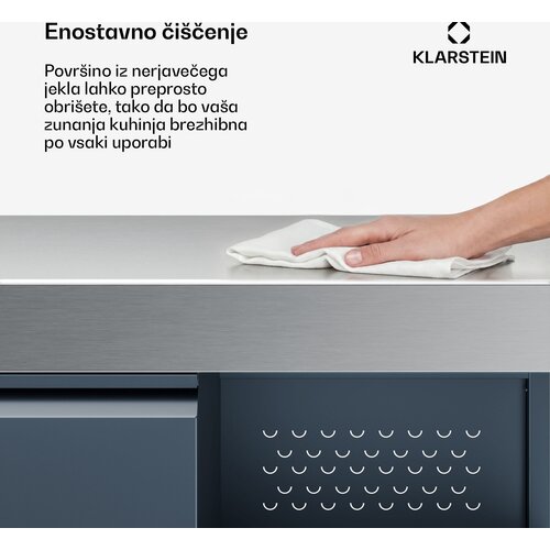 Klarstein WaldChef ormarić za pohranu | Radna ploča od nehrđajućeg čelika | Otporan na vremenske uvjete | 90 x 90 cm Cijene