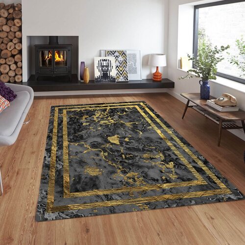 Conceptum Hypnose tepih Cg40, pravougaoni, 80x140 cm, sivo-zlatne boje Cene