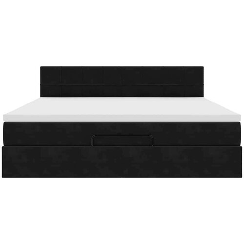 VidaXL otomanski krevet s madracem i LED crni 180x200cm bar&amp;scaron;unasti Slike