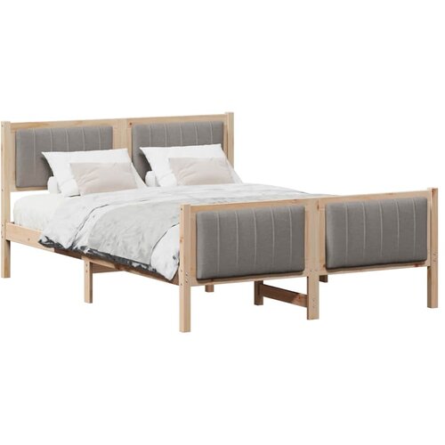  Okvir kreveta Smeđa i taupe 135 x 190 cm Masivna borovina Slike