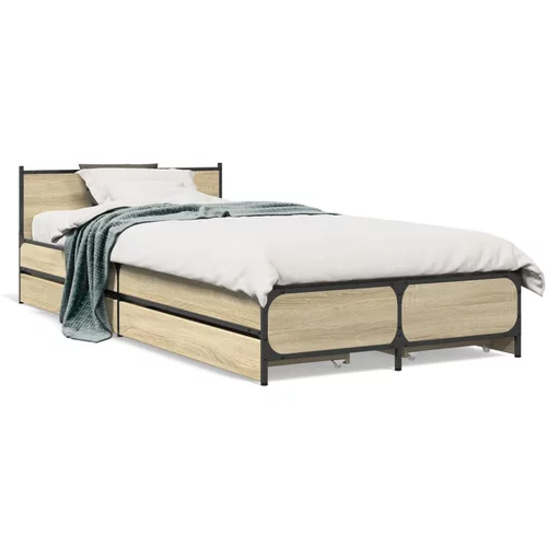  Okvir za krevet s ladicama boja hrasta 90x200 cm