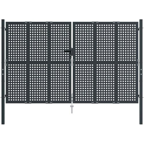  Vrtna vrata antracit boje 300x175 cm čelik Slike