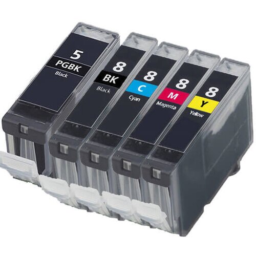 Canon Komplet kartuš za CLI-8 BK/C/M/Y + PGI-5BK, kompatibilen Cene