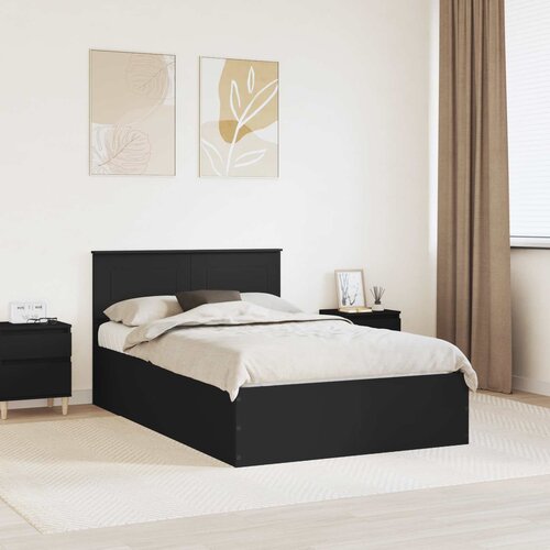  Krevetna konstrukcija Crna 135 x 190 cm Konstruirano drvo Cijene