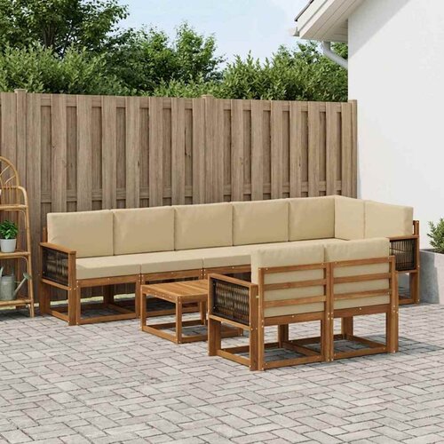  Set vanjskih sofa 9 kom. Prirodna i bež Poliester Cene